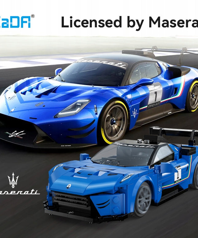 Statybiniai blokeliai CADA MASERATI GT2, sportinis automobilis, 320 elementų, valdomas nuotoliniu būdu RC