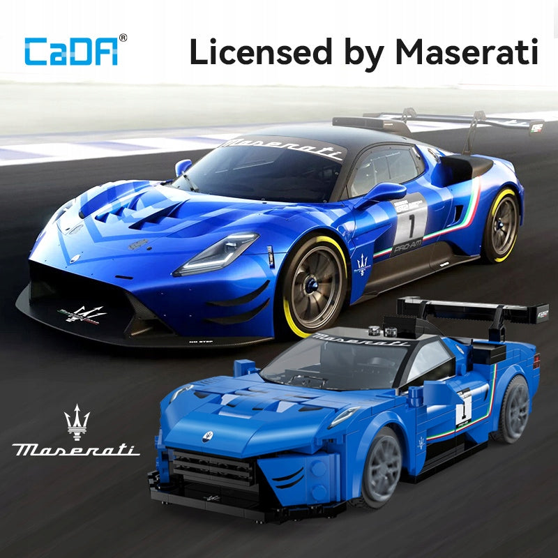 Statybiniai blokeliai CADA MASERATI GT2, sportinis automobilis, 320 elementų, valdomas nuotoliniu būdu RC