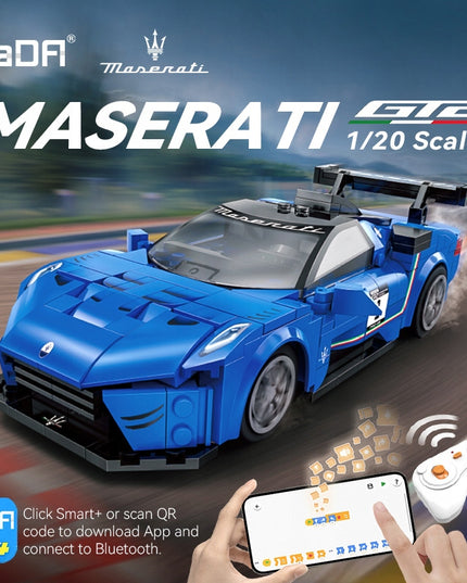 Statybiniai blokeliai CADA MASERATI GT2, sportinis automobilis, 320 elementų, valdomas nuotoliniu būdu RC