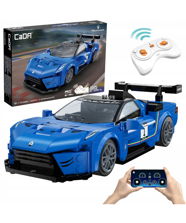 Statybiniai blokeliai CADA MASERATI GT2, sportinis automobilis, 320 elementų, valdomas nuotoliniu būdu RC