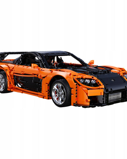 Statybiniai blokeliai CaDA MAZDA RX-7 VEILSIDE komplektas, nuotoliniu būdu valdomas 3305 dalys. RC + LED