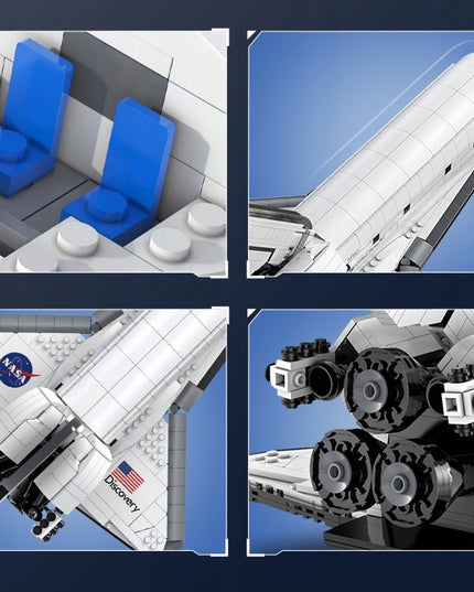 Statybiniai blokeliai CaDA NASA modelis KOSMINĖ ŠAUDYKLĖ DISCOVERY SPACE SHUTTLE 1827 elementai.