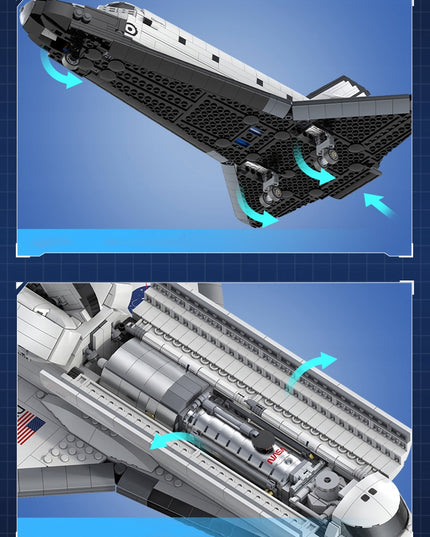 Statybiniai blokeliai CaDA NASA modelis KOSMINĖ ŠAUDYKLĖ DISCOVERY SPACE SHUTTLE 1827 elementai.