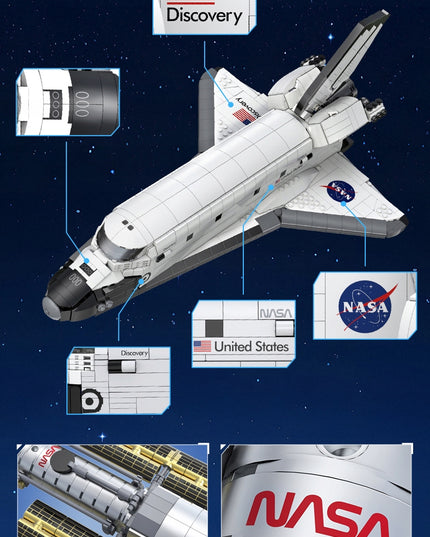 Statybiniai blokeliai CaDA NASA modelis KOSMINĖ ŠAUDYKLĖ DISCOVERY SPACE SHUTTLE 1827 elementai.