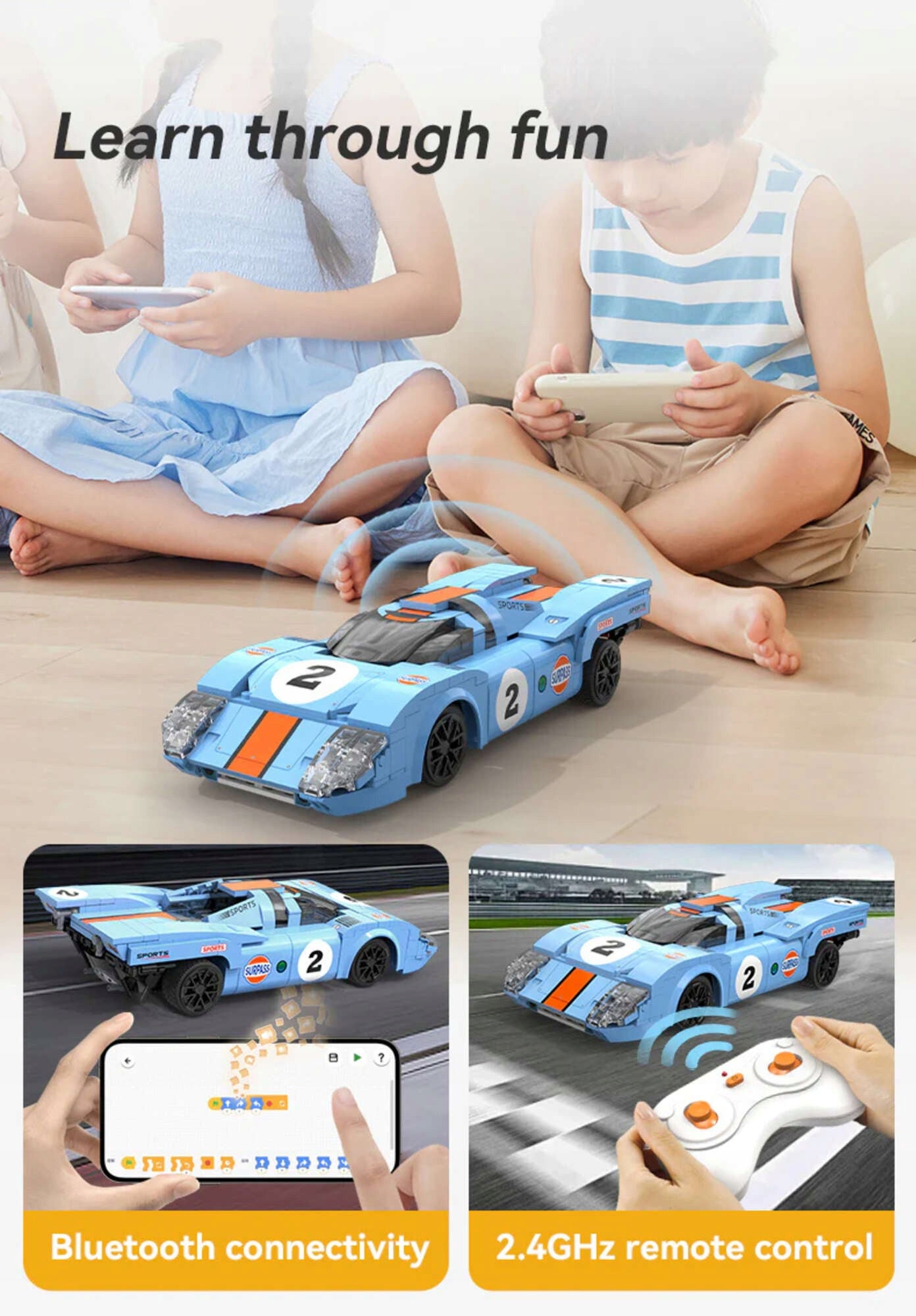 Konstruktorius CADA RC sportinis automobilis AZURE STORM CHAMPIONS valdomas nuotoliniu būdu 266 el.