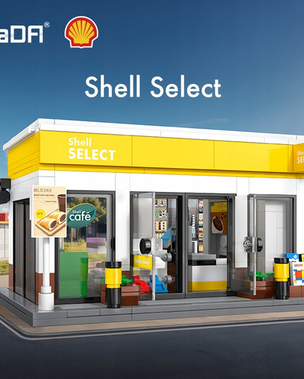 Konstrukciniai blokeliai CaDA "Shell Select" degalinės parduotuvė, 303 dalys, pastatas