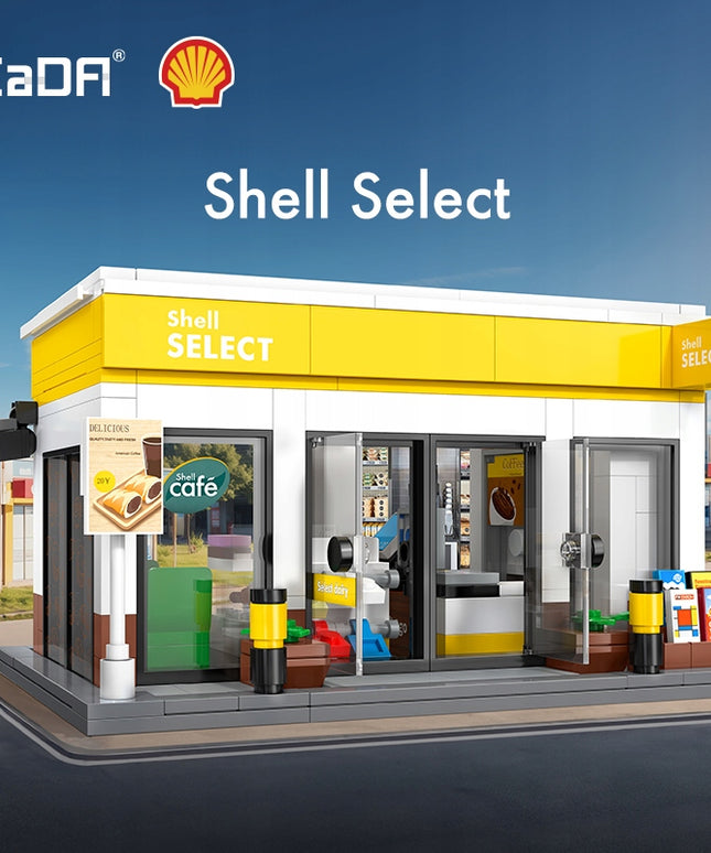 Konstrukciniai blokeliai CaDA "Shell Select" degalinės parduotuvė, 303 dalys, pastatas