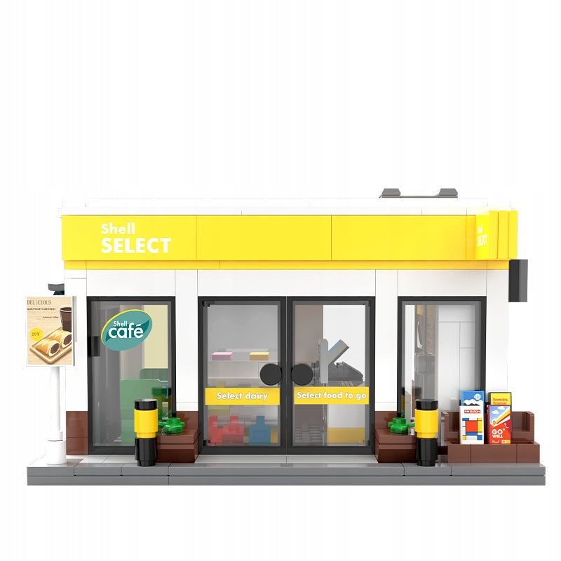 Konstrukciniai blokeliai CaDA "Shell Select" degalinės parduotuvė, 303 dalys, pastatas