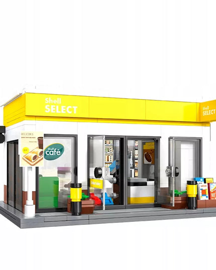 Konstrukciniai blokeliai CaDA "Shell Select" degalinės parduotuvė, 303 dalys, pastatas