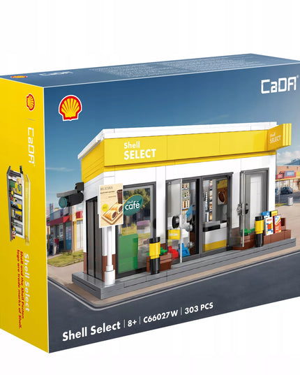 Konstrukciniai blokeliai CaDA "Shell Select" degalinės parduotuvė, 303 dalys, pastatas