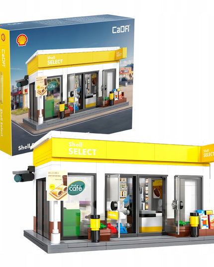 Konstrukciniai blokeliai CaDA "Shell Select" degalinės parduotuvė, 303 dalys, pastatas