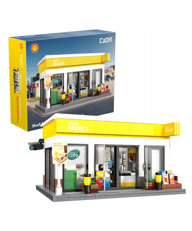 Konstrukciniai blokeliai CaDA "Shell Select" degalinės parduotuvė, 303 dalys, pastatas