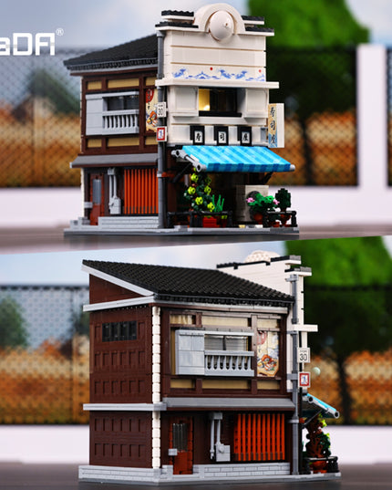 Statybiniai kaladėlės CaDA Sushi parduotuvė, Japonų serija, Didelis, 1665 elementai + LED