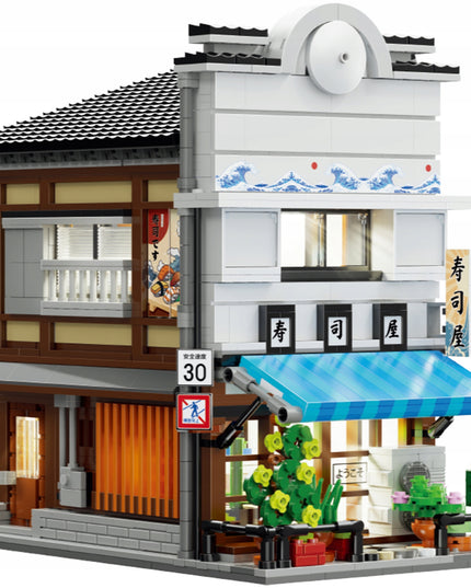 Statybiniai kaladėlės CaDA Sushi parduotuvė, Japonų serija, Didelis, 1665 elementai + LED