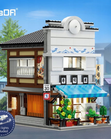 Statybiniai kaladėlės CaDA Sushi parduotuvė, Japonų serija, Didelis, 1665 elementai + LED