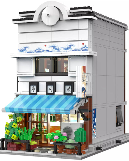 Statybiniai kaladėlės CaDA Sushi parduotuvė, Japonų serija, Didelis, 1665 elementai + LED