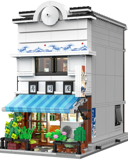 Statybiniai kaladėlės CaDA Sushi parduotuvė, Japonų serija, Didelis, 1665 elementai + LED