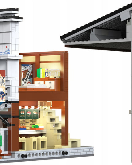 Statybiniai kaladėlės CaDA Sushi parduotuvė, Japonų serija, Didelis, 1665 elementai + LED