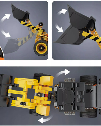 Statybiniai blokeliai CADA TECHNIC mini ekskavatorius-krautuvo modelis 403 detalės, judančios dalys, dovanai