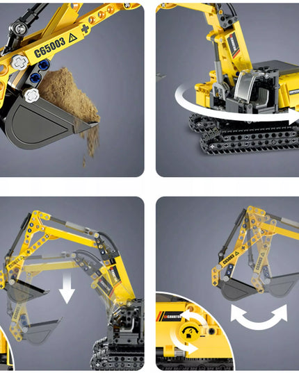 Statybiniai blokeliai CADA TECHNIC mini ekskavatorius-krautuvo modelis 403 detalės, judančios dalys, dovanai