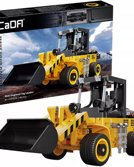 Statybiniai blokeliai CADA TECHNIC mini ekskavatorius-krautuvo modelis 403 detalės, judančios dalys, dovanai