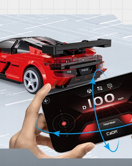 Statybiniai blokeliai CaDA Lenktyninis automobilis YANGWANG U9 Nuotoliniu būdu valdomas automobilis 299 dalys