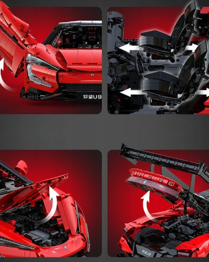 Konstrukcinės detalės CaDA YANGWANG U9 BYD 1:8 Nuotoliniu būdu valdomas rinkinys 3671 elementų Šokantis