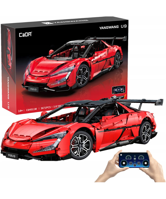 Konstrukcinės detalės CaDA YANGWANG U9 BYD 1:8 Nuotoliniu būdu valdomas rinkinys 3671 elementų Šokantis