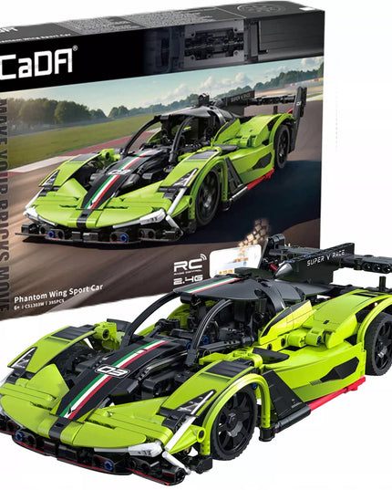 Statybiniai blokeliai CaDA nuotoliniu būdu valdomas automobilis Phantom RC 395 elementai