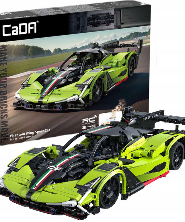 Statybiniai blokeliai CaDA nuotoliniu būdu valdomas automobilis Phantom RC 395 elementai