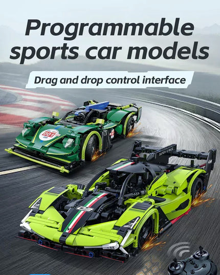 Statybiniai blokeliai CaDA nuotoliniu būdu valdomas automobilis Phantom RC 395 elementai