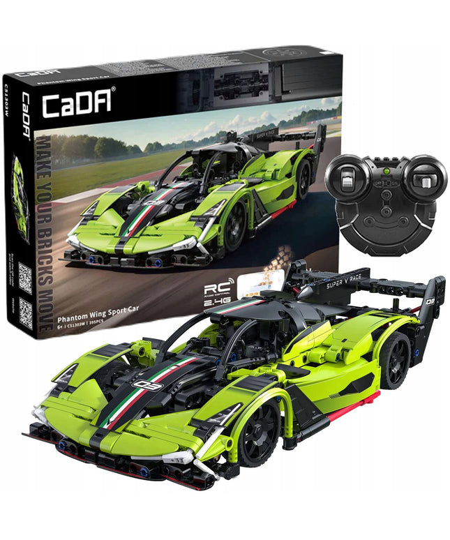 Statybiniai blokeliai CaDA nuotoliniu būdu valdomas automobilis Phantom RC 395 elementai