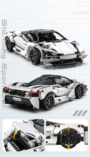 CADA konstruktorius NUOTOLINIU BŪDU VALDOMAS SPORTINIS AUTOMOBILIS SUPER STORM 30CM 402 dalys DUAL