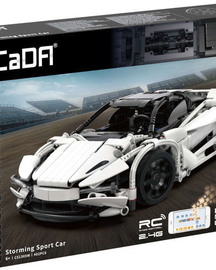 CADA konstruktorius NUOTOLINIU BŪDU VALDOMAS SPORTINIS AUTOMOBILIS SUPER STORM 30CM 402 dalys DUAL