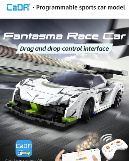 Konstruktorius CADA Nuotoliniu būdu valdomas lenktyninis automobilis "Fantomo" 322 elementai. DUAL