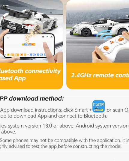 Konstruktorius CADA Nuotoliniu būdu valdomas lenktyninis automobilis "Fantomo" 322 elementai. DUAL