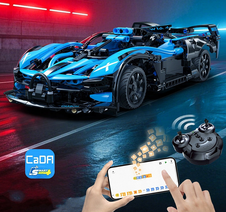 Konstrukciniai blokeliai CADA Rinkinys BLUEFIRE SPECTER 1:14 RC automobilių su nuotolinio valdymo pultu 421E