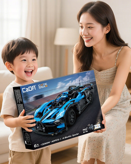 Konstrukciniai blokeliai CADA Rinkinys BLUEFIRE SPECTER 1:14 RC automobilių su nuotolinio valdymo pultu 421E