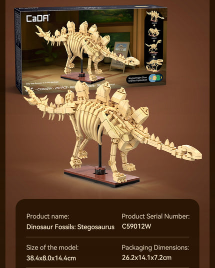 Statybinės kaladėlės CaDA rinkinys - Stegozauras Skeletas, Dinozaurų Fosilijos Modelis 297
