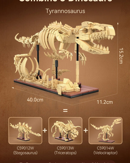 Statybinės kaladėlės CaDA rinkinys - Stegozauras Skeletas, Dinozaurų Fosilijos Modelis 297