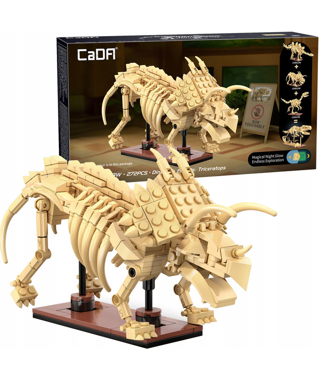 Statybiniai blokeliai CADA Rinkinys Skeletas Modelis D-sauras Triceratops Fosilijos 272
