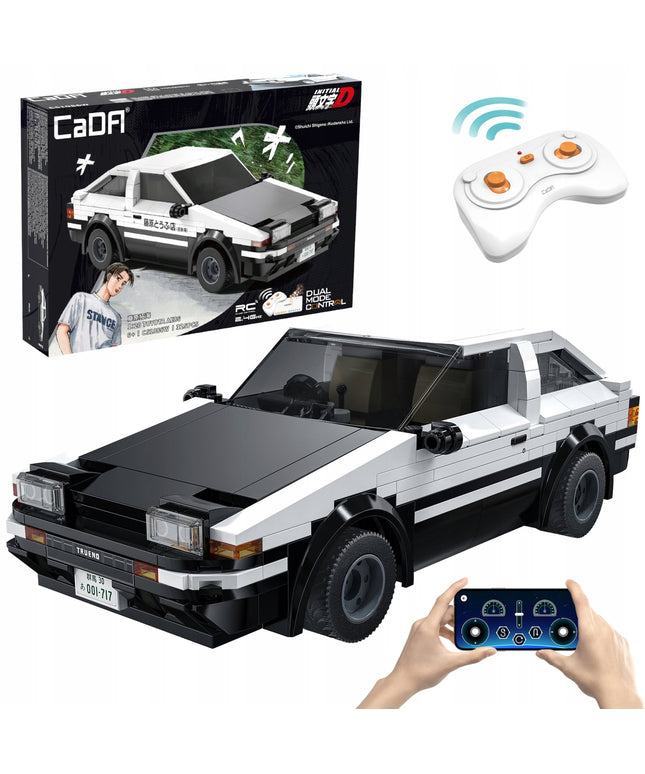 Konstrukciniai blokeliai CADA balti, nuotoliniu būdu valdomi TOYOTA AE86 INITIAL-D RC