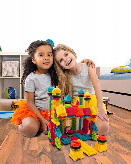 Konstrukciniai blokeliai "Ežiukai" ir "Vafliukai" - kūrybiški, 100 detalių, 5 spalvos, stabilūs, dėžutėje