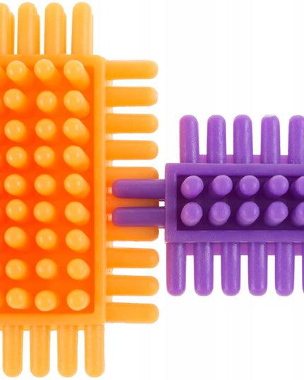 Konstrukciniai blokeliai "Ežiukai" ir "Vafliukai" - kūrybiški, 100 detalių, 5 spalvos, stabilūs, dėžutėje