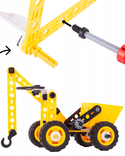 Kūrybiniai edukaciniai statybiniai blokeliai transporto priemonėms MAŽASIS KONSTRUKTORIUS 8in1