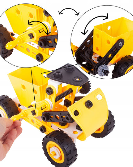 Kūrybiniai edukaciniai statybiniai blokeliai transporto priemonėms MAŽASIS KONSTRUKTORIUS 8in1