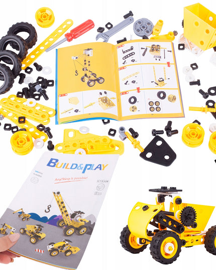 Kūrybiniai edukaciniai statybiniai blokeliai transporto priemonėms MAŽASIS KONSTRUKTORIUS 8in1