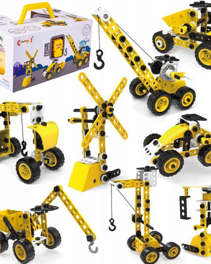 Kūrybiniai edukaciniai statybiniai blokeliai transporto priemonėms MAŽASIS KONSTRUKTORIUS 8in1