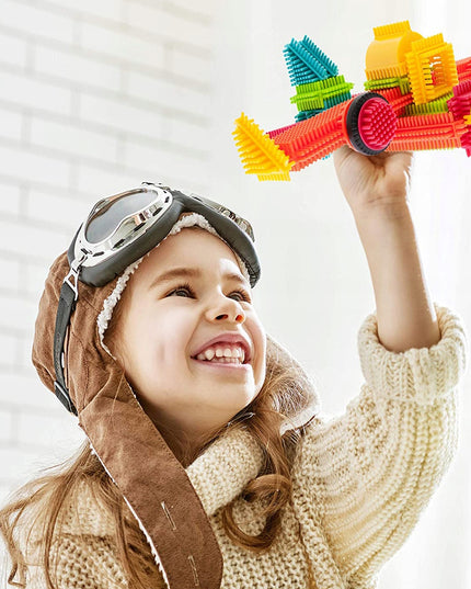 Statybinės kaladėlės, vafliai, ežiukai, spalvoti, tvirti, vaikams, XXL kibirėlis