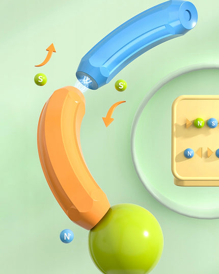 Magnetinės konstrukcinės mokomosios kaladėlės 45 elementai vaikams MAGNETIC STICK